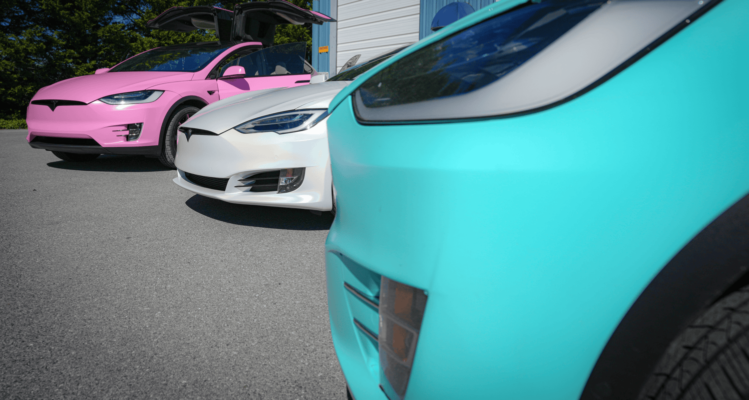Tesla vinyl wrap Long Beach
